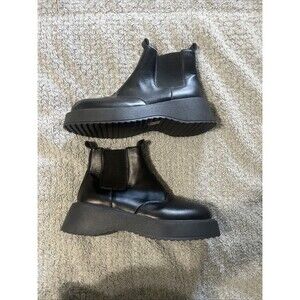 Platform ankle boots Black Sz8.5 grunge goth punk Y2K